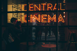 Central Cinema Neon Sign Wallpaper