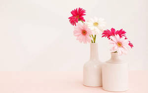 Ceramic Flower Vase With Flowers Wallpaper