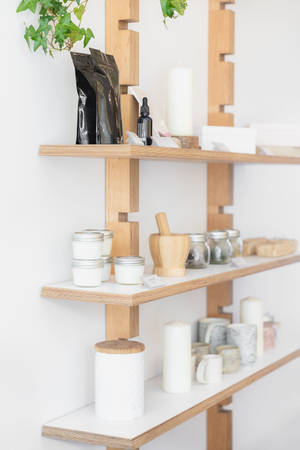 Ceramics On Shelves Wallpaper