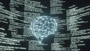 Cerebral Illustration With Binary Codes Wallpaper