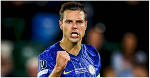 César Azpilicueta Doing A Fist Pump Wallpaper