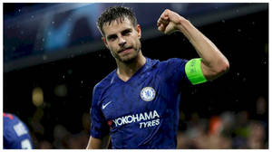 César Azpilicueta Raising Fist Up Wallpaper