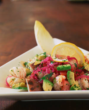 Ceviche Dish With Lemon And Avocado Wallpaper