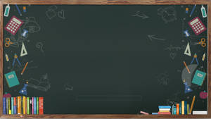 Chalkboard School Art Wallpaper