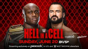 Champion Wrestler Bobby Lashley Shines In Wwe Hell In A Cell Poster Wallpaper