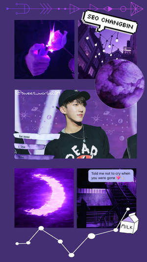 Changbin In Purple Wallpaper