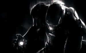 Charging Iron Man Black And White Wallpaper