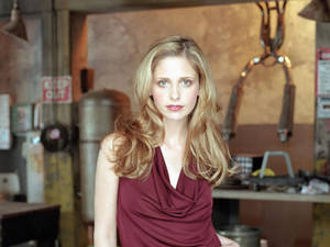 Charismatic Sarah Michelle Gellar During A Publicity Photoshoot. Wallpaper