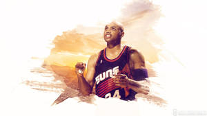 Charles Barkley Phoenix Suns Watercolor Painting Wallpaper