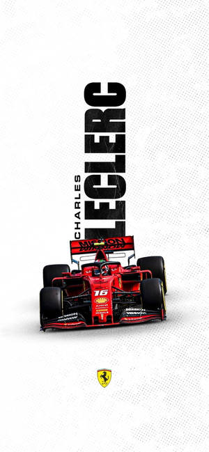 Charles Leclerc Name White Background Wallpaper