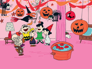 Charlie Brown Halloween Fun Party Wallpaper