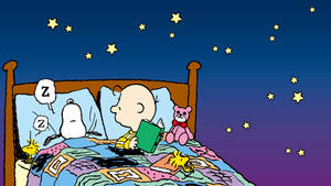 Charlie Brown Snoopy Bed Time Wallpaper