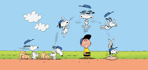 Charlie Brown Snoopy Jumping Wallpaper