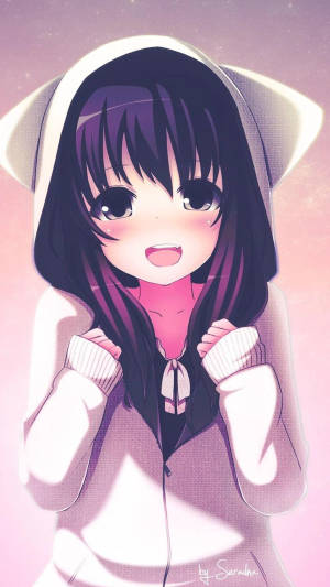 Charming Eru Chitanda In Casual Hoodie Wallpaper