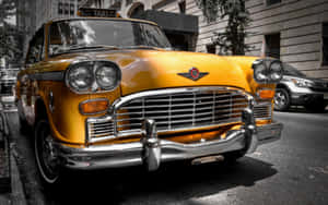 Checker Taxi Vintage Car Wallpaper