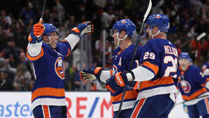 Cheerful New York Islanders Players Wallpaper