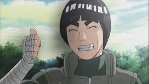 Cheerful Rock Lee Thumbs Up Wallpaper
