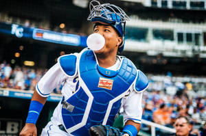 Cheerful Salvador Perez Wallpaper