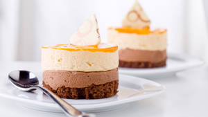 Cheese And Chocolate Cake Dessert Wallpaper