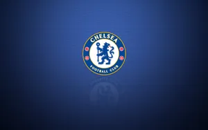 Chelsea Fc Logo In Blue Background Wallpaper