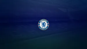 Chelsea Fc Logo On Football Field Wallpaper