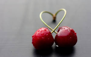 Cherry Stem Heart Wallpaper