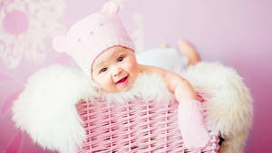 Cherubic Smile Of Innocence - Adorable Baby Girl Wallpaper