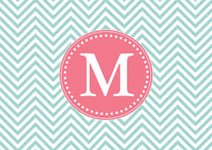 Chevron Pattern With The Letter M Wallpaper