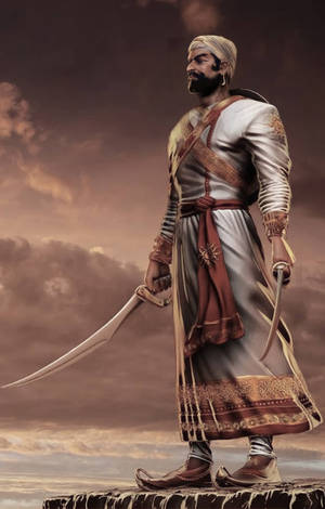 Chhatrapati Shivaji Maharaj With Two Swords Wallpaper