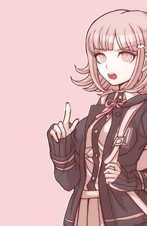 Chiaki Nanami Pink Background Wallpaper