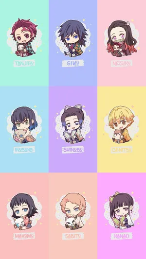 Chibi Demon Slayer Iphone Wallpaper