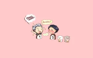 Chibi Haikyuu Friendly Exchange Wallpaper