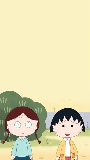 Chibi Maruko Chan With Best Friend Wallpaper