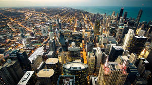 Chicago Skyline Top View Angle Wallpaper