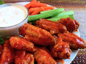 Chicken Wings Blue Cheese And Salad Wallpaper