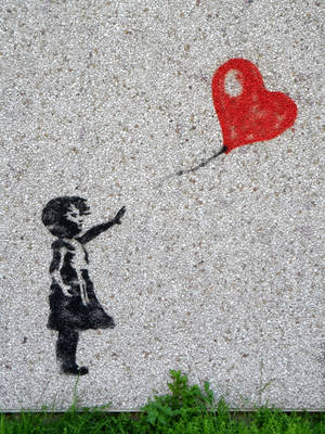 Child Heart Balloon Love Drawings Wallpaper
