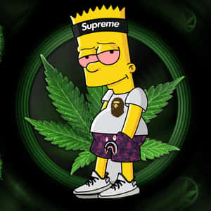 'chill Out With Bart Simpson Weed' Wallpaper