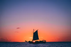 Chill Sunset Aesthetic Silhouette Wallpaper