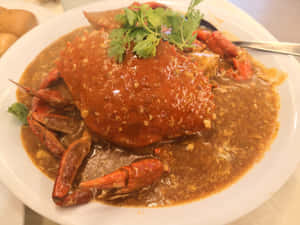 Chilli Crab With Egg Drop Wallpaper