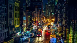 Chinatown Cityscape At Night Wallpaper