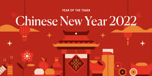 Chinese New Year 2022 Red And Yellow Tones Wallpaper