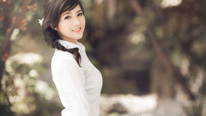 Chinese Woman With Ponytail Wallpaper