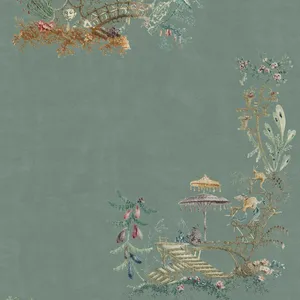 Chinoiserie Parasol In Nature Wallpaper