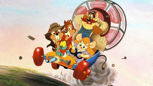 Chip N Dale Rescue Rangers Riding Cart Wallpaper