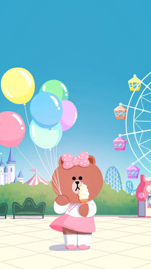 Choco Enjoying An Amusement Park Adventure Wallpaper