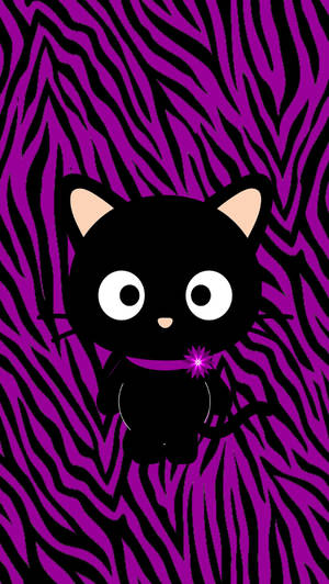 Chococat Purple Zebra Stripes Wallpaper