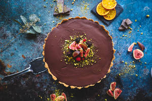 Chocolate Fruit Torte Cake Wallpaper