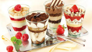 Chocolate Strawberry Pudding Dessert Wallpaper