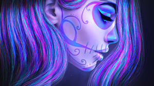 Chola Blue Sugar Skulls Wallpaper