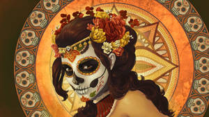 Chola Sugar Skulls Flower Wallpaper